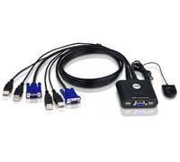 ATEN Switch KVM USB VGA cablato 2-porte con selettore porta remota