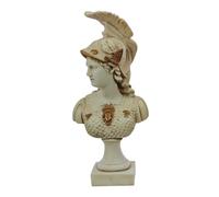 Atena busto statua, dea greca della saggezza, scultura in marmo fuso 36,8 cm, statuetta testa classica Minerva, finitura patina grigia, fatta a mano in Grecia