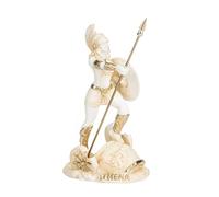 Atena con gufo Medusa con scudo greco dea in alabastro statua oro 15,9 cm