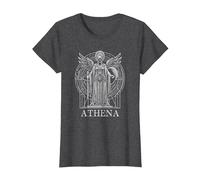 Atena dea Greca Linee Geometriche olimpioniche Arte Maglietta, Donna, Grigio Scuro, 3XL