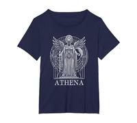 Atena dea Greca Linee Geometriche olimpioniche Arte Maglietta, Donna Plus-Size, Navy, 3X