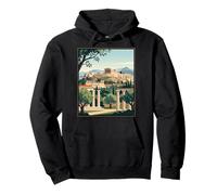 Atene Grecia Acropoli Antiche rovine Vintage Viaggi Opera d'Arte Felpa con Cappuccio