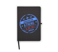 Atene Grecia passaporto timbro Travel Notebook, pagine bianche, copertina in ecopelle, agenda, diario, quaderno di lavoro