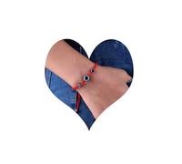 Atentuyi Boho 3 Malocchio Bracciale Cavigliera Rosso Stringa Cabala Bracciale Corda Intrecciata Bracciale Catena Vetro Turco Blu Occhio Bracciale Fatto A Mano Bracciale Regolabile