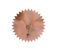 Atentuyi Boho Goth Croce Ciondolo Collana Argento Gotico Croce Collana Piccolo Cerchio Collana Choker Piccolo Anello Rotondo Collana Sottile Catena Vintage Collana Religiosa Gioielli