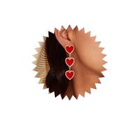 Atentuyi Boho Multi Orecchini Rossi A Cuore Intrecciato Oro Lunga Nappa Smalto Rosso Orecchini A Goccia Cuore Rosso Vintage Orecchini A Cuore Amore Gioielli Per Donne E Ragazze