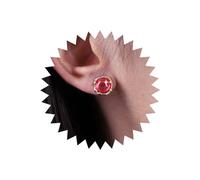 Atentuyi Boho Orecchini Di Cristallo Rosso Orecchini D'oro Rosso Strass Orecchini Piccoli Rubino Orecchini Vintage Rosso Cz Aureola Piccoli Orecchini Solitari Rotondo Gioielli Per Le Donne Ragazze