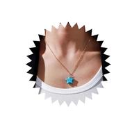 Atentuyi Boho Turchese Stella Collana Choker Oro Stella Ciondolo Collana Blu Turchese Collana Catena Turchese Pietra Collana Gioielli Per Le Donne Ragazze