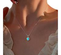 Atentuyi Opale Cuore Collana Ciondolo Argento Cristallo Cuore Collana Amore Cuore Girocollo Pietra Di Luna Collana Scatola Catena Birthstone Collana Gioielli Per Le Donne E Le Ragazze Adolescenti