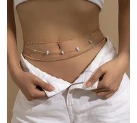 Atentuyi Oro Perlina Stratificato Pancia Vita Catena Set Bikini Spiaggia Imbracatura Ghiaia Vita Catena Bohemien Corpo Gioielli Per Le Donne E Le Ragazze 2 Pezzi