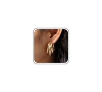 Atentuyi Punk Chunky Triple Aro Pendientes De Oro De Ancho Huggie Aro Pendiente Redondo Grueso Aro Pendiente Círculo Aro Cúpula Pendientes De La Joyería Para Las Mujeres Y Las Niñas