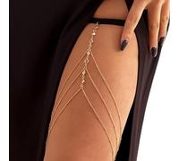 Atentuyi Stratificato Cristallo Gamba Catena Oro Sexy Bikini Spiaggia Imbracatura Bohemien Corpo Catena Coscia Gioielli Per Le Donne E Le Ragazze