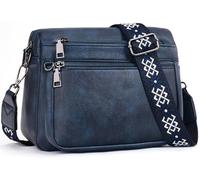 ATERITSSI Borse a tracolla da donna alla moda, in pelle vegana, borse a tracolla per fotocamera cellulare con scomparti per carte di credito, Blu scuro