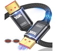 ATETEO Cavo DisplayPort 2.1 certificato VESA, 16 K, da DP a DP, 1 m [16K a 60Hz, 8K a 120Hz, 4K a 240Hz 165Hz 144Hz] Supporto HDR da 80 Gbps, HDCP DSC 1.2a, compatibile con FreeSync G-Sync Gaming