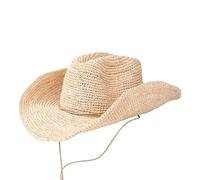 ATEUXOL Cappello da Sole Donna Cappello da sole in paglia for donna, a tesa larga, all'uncinetto, con filo di memoria regolabile, estivo, spiaggia(02)