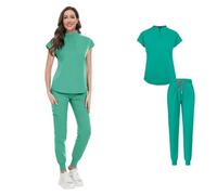 ATEUXOL Divisa Sanitaria Donna e Uomo Divise mediche Set di Camici da Medico e Infermiere Ospedale Abiti Infermiera Costumi Dentista Abbigliamento Lavoro clinico(42024-Fruit Green,L)