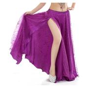 ATEUXOL Gonna Lunga per Danza del Ventre Belly Dance Performance Clothing Dancewear Ballet Modern(Dark Purple)