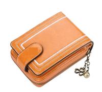 ATEUXOL Portacarte Porta biglietti da visita in PU donna con blocco crediti Portafoglio for carte Borsa unisex(Yellow)