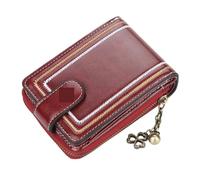 ATEUXOL Portacarte Porta biglietti da visita in PU donna con blocco crediti Portafoglio for carte Borsa unisex(Red)