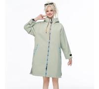 ATEUXOL Waterproof Changing Robe for Adult Cappotto da Surf Impermeabile Che Cambia Vestaglia Esterno Giacca Foderata in Pile Mantiene Caldo e Asciutto Poncho Oversize(Light Green,M)