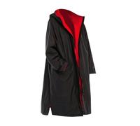ATEUXOL Waterproof Changing Robe for Adult Cappotto da Surf Impermeabile Che Cambia Vestaglia Esterno Giacca in Lana d'Agnello Mantello con Cappuccio(Black Red,M)