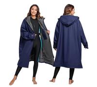 ATEUXOL Waterproof Changing Robe for Adult Giacca da Surf Impermeabile Che Cambia Veste Cappotto Esterno Foderata in Pile Mantiene Caldo e Asciutto(Blue,M)