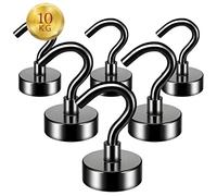 ATEWEITA Ganci Magnetic, Gancio Magnetico Extra Forti Neodimio Calamita con Gancio, Magnetic Hooks per frigorifero da cucina, soffitto, griglia, Piccoli (Nero, 20mm)