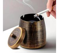 Ateweita posacenere da esterno,Posacenere da esterno in acciaio inox con coperchio, posacenere da tempesta resistente per casa, ufficio, scrivania, terrazza, balcone, Waterproof Ashtray