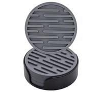 Ateweita Sottobicchieri Set, sotto bicchieri silicone con supporto, Rotondo antiscivolo tappetino bar per Tazza, Tavolo, Caffè, Bar, Bevande, Drinking Coasters Cup Mat, 6 Pezzi (Grigio)