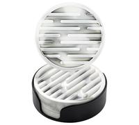 Ateweita Sottobicchieri Set, sotto bicchieri silicone con supporto, Rotondo antiscivolo tappetino bar per Tazza, Tavolo, Caffè, Bar, Bevande, Drinking Coasters Cup Mat, 6 Pezzi (Bianco)