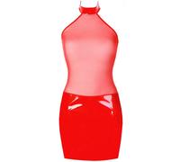 Atexkleid Rosso - Molto Lucido Cattura lo Sguardo Con Trasparente Tulle