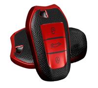 ATFIGII Custodia Chiave per 208 308 508 3008 5008 Cover per chiave compatibile con Citroen C4 Picasso DS3 C3 Guscio per la chiave TPU Keyless 3 Tasti Rosso-Pelletextur
