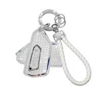 ATFIGII Custodia per chiave auto compatibile con VW Golf 8 Tiguan ID.3 ID.4 per Seat Leon per Cupra Formentor per Skoda Octavia Kodiaq, cover portachiavi in TPU, 3 tasti A, argento