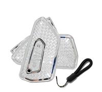 ATFIGII Custodia per chiave compatibile con VW Golf 8 Tiguan ID.3 ID.4 per Seat Leon per Cupra Formentor per Skoda Octavia Kodiaq, custodia in TPU, protezione 3 tasti A argento