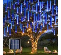 ATFKZADV Luci Della Pioggia di Meteore, con 8 Tubi Luminosi di 30cm, 240 leds, 3.2m Lunghezza,IP65 Impermeabile, Meteor Solari Luci di Natale, per Albero di Natale, Giardino, Interno, Esterno