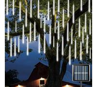 ATFKZADV Luci Della Pioggia di Meteore, con 8 Tubi Luminosi di 30cm, 240 leds, 3.2m Lunghezza,IP65 Impermeabile, Meteor Solari Luci di Natale, per Albero di Natale, Giardino, Interno, Esterno