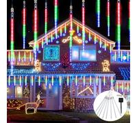 ATFKZADV Luci Della Pioggia di Meteore, con 8 Tubi Luminosi di 30cm, 240 leds, 3.2m Lunghezza,IP65 Impermeabile, Meteor Solari Luci di Natale, per Albero di Natale, Giardino, Interno, Esterno