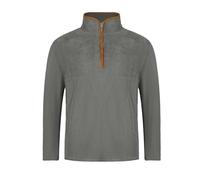 Atforna - Felpa in pile da uomo con mezza zip con tasche, in micropile, per autunno e inverno, giacca da transizione, per l'outdoor, grigio., XL