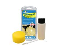 ATG® Colore Pelle per Auto con Spugna e Pennello - Rimuove Graffi, Abrasioni e Usura su Pelle e Finta Pelle su Ogni Sedile Auto e divanetto - Colore Beige chiaro