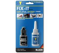 ATG® FIX IT Connessioni Estremamente Resistenti Effetto Saldatura - Colla Cianoacrilica Bicomponente Extra Forte con Granuli Neri, Riempie Crepe & Rotture, per Plastica, Metallo, Vetro & Ceramica