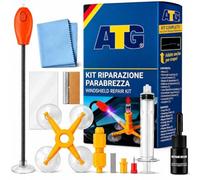 ATG® Kit riparazione parabrezza auto con lampada UV - Kit riparazione vetro auto per crepe e scheggiature | Resina riparazione parabrezza | Polimerizzazione rapida senza sole