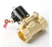 ATGOGKOWH Elettrovalvola elettrica in Ottone 1/4 "3/8" 1/2 "3/4" 1 "2" DC12V DC24V AC220V 110V normalmente Chiusa for Acqua Olio Aria(BSP-24VDC,1.25 inch)