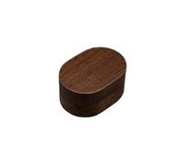 ATGQBCF Scatola Porta Gioie Confezione Regalo Scatola Per Gemelli Espositori Solo Scatole Di Legno Anello Ovale In Massello Noce Nera Gioielli (7 * 5 4 Cm) Portagioie Da Viaggio