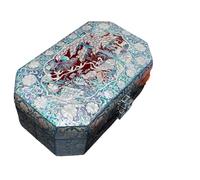 ATGQBCF Scatola Porta Gioie Per Le Donne Articoli Laccati Serratura Ottimo Come Regalo Confezione Gioielli In Madreperla Organizer A Due Strati Specchio Incorporato Portagioie Da Viaggio(Type-A)
