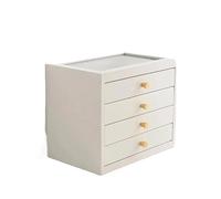 ATGQBCF Scatola Porta Gioie Portagioie Legno Grande Capacità Semplice E Moderno Con Cassettiera Multistrato Regali Gioielli Antiossidazione Portagioie Da Viaggio(4 White)