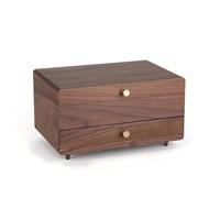 ATGQBCF Scatola Porta Gioie Scatola Gioielli Legno Stile Cassetto Orecchini Massello Collana Ornamento Immagazzinaggio Doppio Strato Grande Capacità Portagioie Da Viaggio(3)