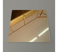 AtHaus® Specchio in Acrilico 3 mm infrangibile - Taglio su misura - Pannello decorativo leggero e moderno senza cornice - Piastrella a specchio per pareti - Colore: Oro - 50x40 cm
