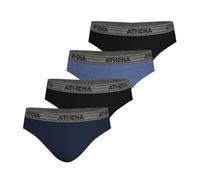 Athena Basic Coton Slip Ld30, Blu/Nero/Blu/Nero (Blue), XXXL (Pacco da 4) Uomo