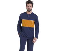 Athena Chic 7p86 Set di Pigiama, Alto Marino+Miele/Calze Blu Marino, S Uomo