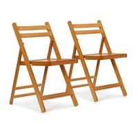 Athena Collection Set di 2 sedie pieghevoli, portatili e resistenti, in legno, per interni, esterni, patio, cucina, sala da pranzo, colore: marrone